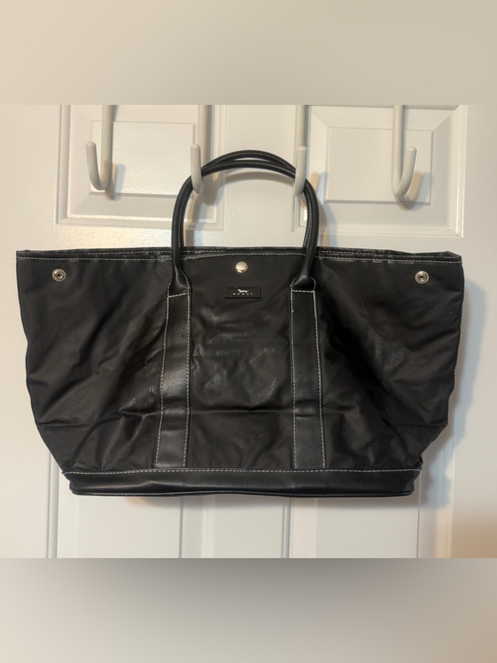Scout Black Travel Tote with Contrast Stitching